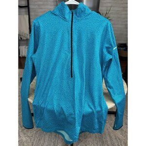 Nike Pro Dri Fit Half-zip Blue White Polka Dot Athletic Jacket Womens Size XL